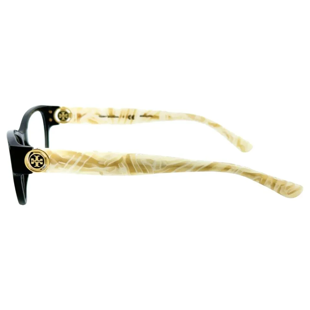 Tory Burch TY2060 Womens Plastic Eyeglass Frame 3148 Black Ivory Marble 48-17